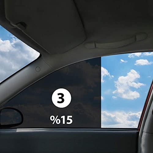 Car Window Tint Film for Auto Sun Shade Roll 15% VLT Black Universal Fit Width