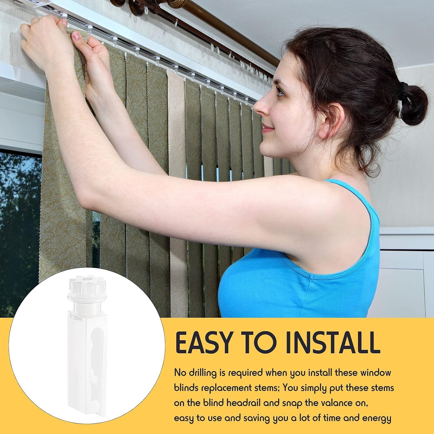40-Count Water-Resistant Vertical Blind Stems – Simple & Efficient Installation