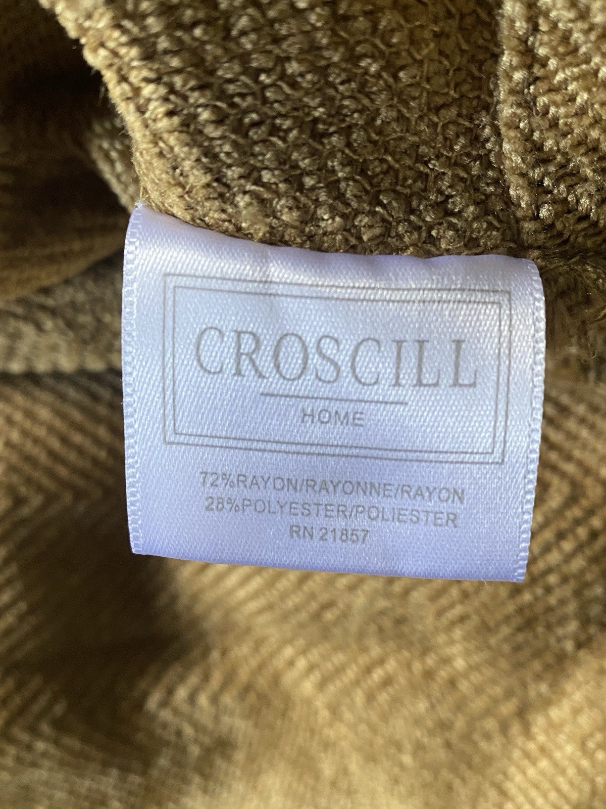 Croscill Button Curtain Panels Gold Chevron Chenille 40”x 84″ Set Of 2