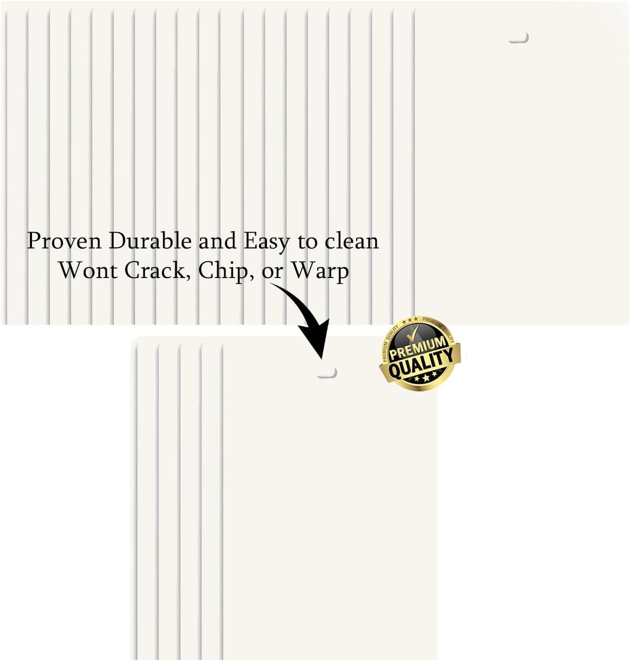 Vertical Blinds Replacement Slats Heavy Duty PVC Smooth Curved (Off White) You