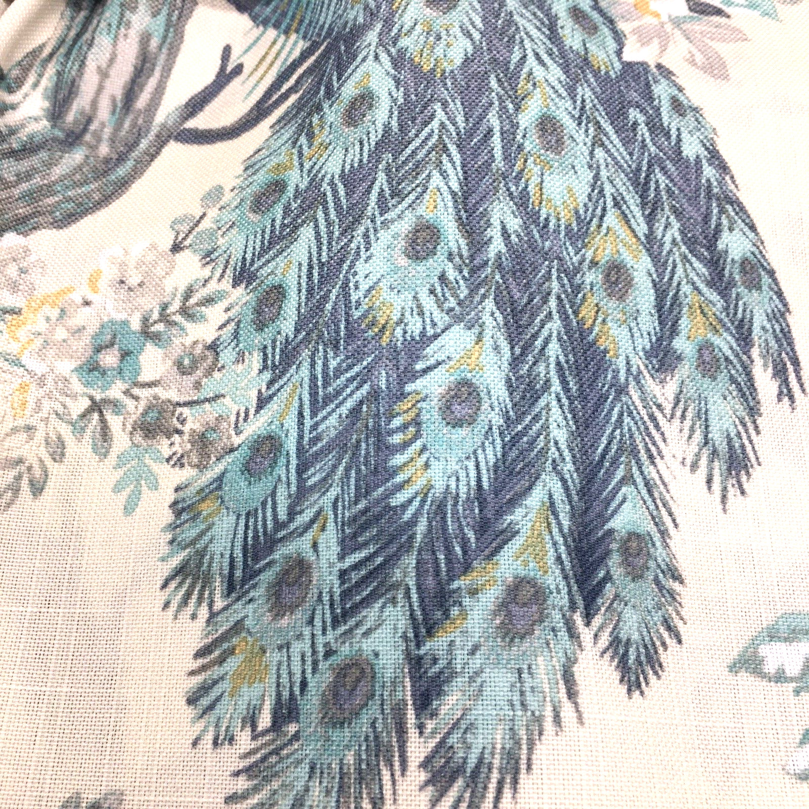 Laura Ashley Belvedere Peacock 2 Window Curtain Panel Set Blue Turquoise 38×96