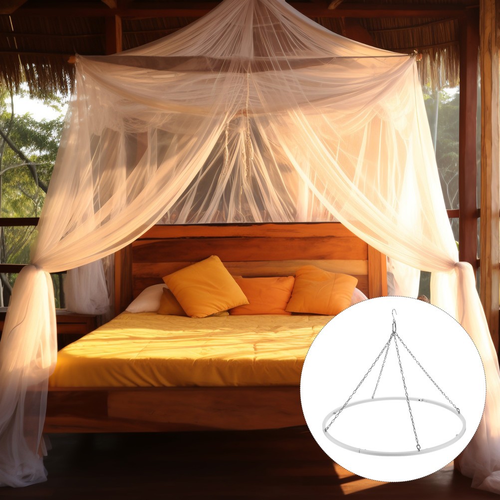 Hoop Ceiling Drapes Hanging Kit for Wedding – 23.62” Stainless Steel Canopy