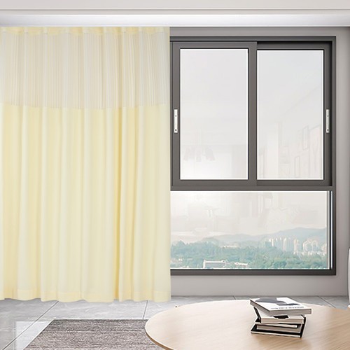 Room Divider Curtain Panel Privacy Screen Curtain Thermal Insulated W/ Mesh Top