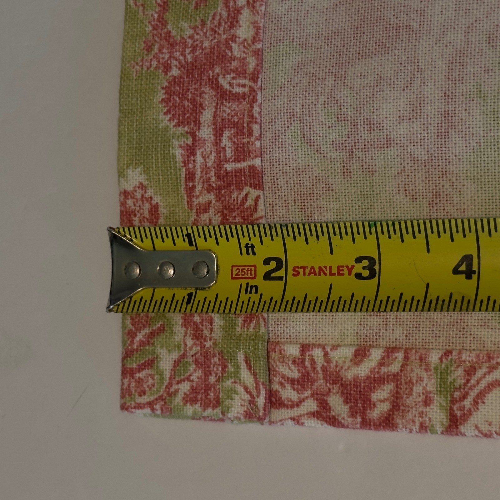 Vintage French Country Toile de Jouy Window Valance Red Green Pastoral 53×16