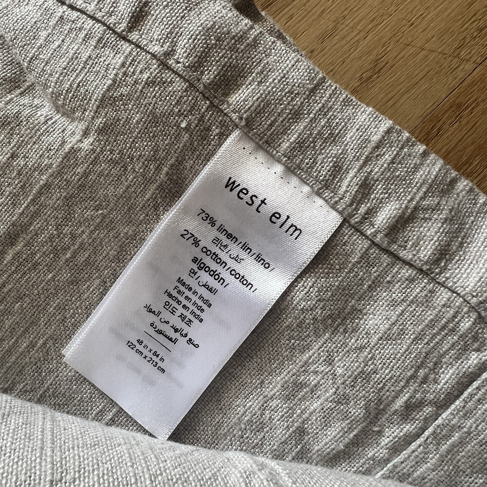 West Elm Linen Cotton Blend Light Grey Gray Curtains Panels 45 X 76″ Set of 2