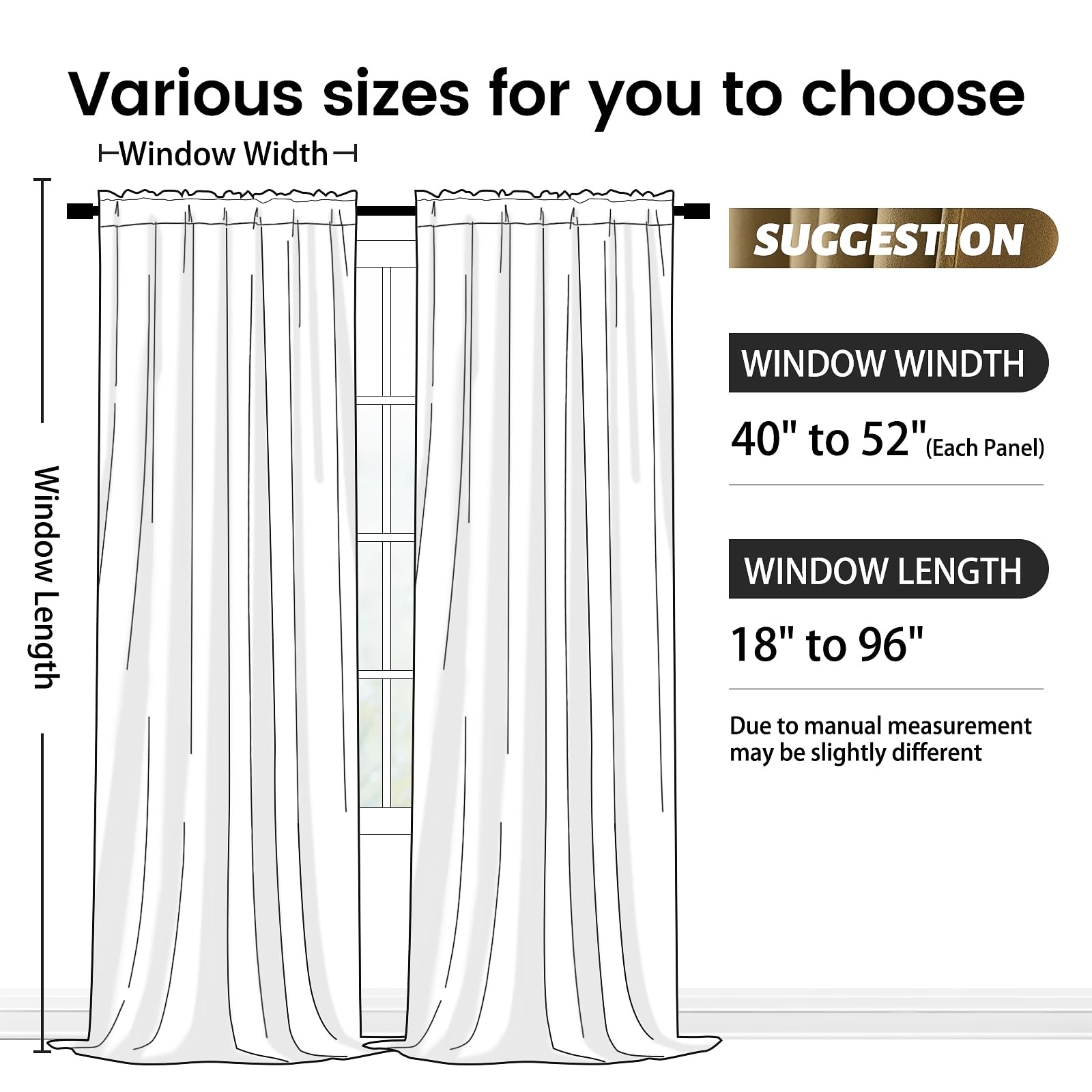 Golden Brown Velvet Curtains 96 Inches for Living Room,Rod Pocket Luxury Blac…