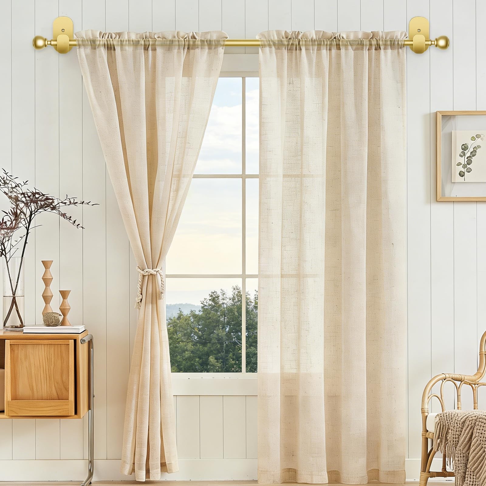 USFOOK Gold 16-30″ Curtain Rod