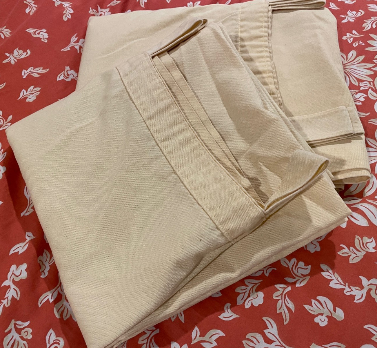 (2) MARTHA STEWART EVERYDAY 100% Cotton Tab-Top Panels (41″ x 84″) ~ Pale Yellow