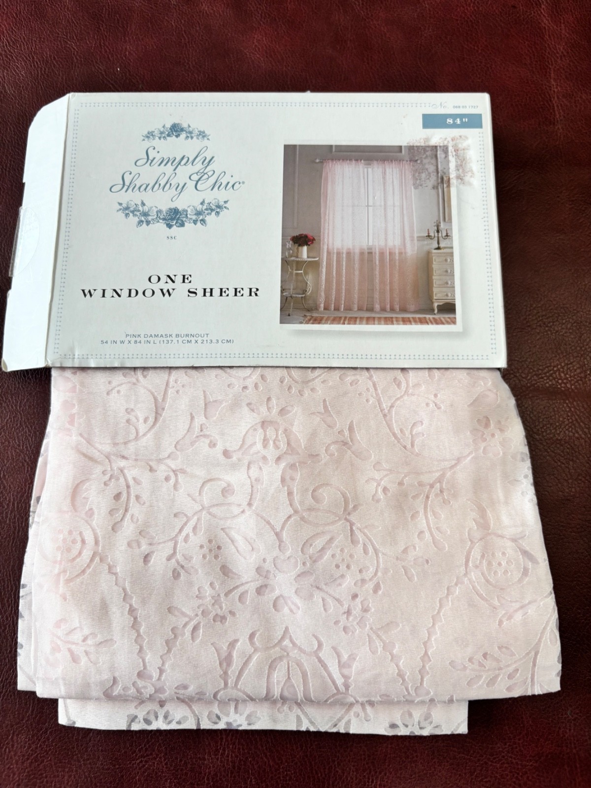 NEW Simply Shabby Chic Pale Pink Sheer Window Curtain Panel 54″ x 84″