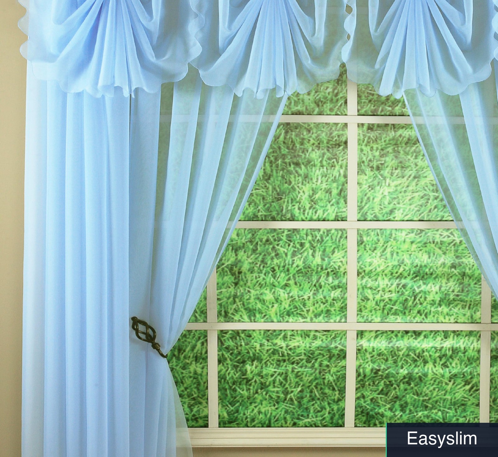 60″ x 120″ Sky Blue Voile Sheer Curtain Panel, 1.5″ Rod Pocket, Polyester