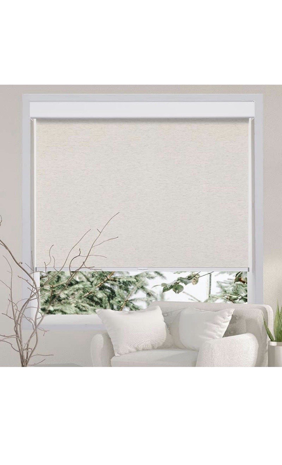 Persilux Free-Stop Cordless Roller Window Shades Cream 46″ W x 72″ H) Lt 123*