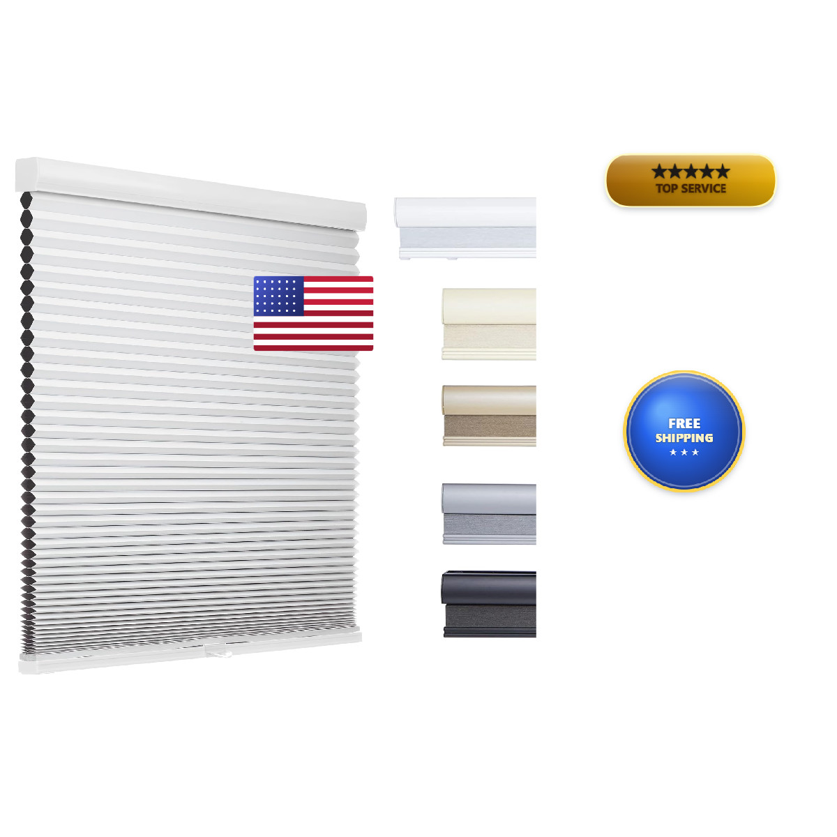 Flamax Custom Color-Matched 1.5 Cordless Cellular Shades For Indoor Privacy