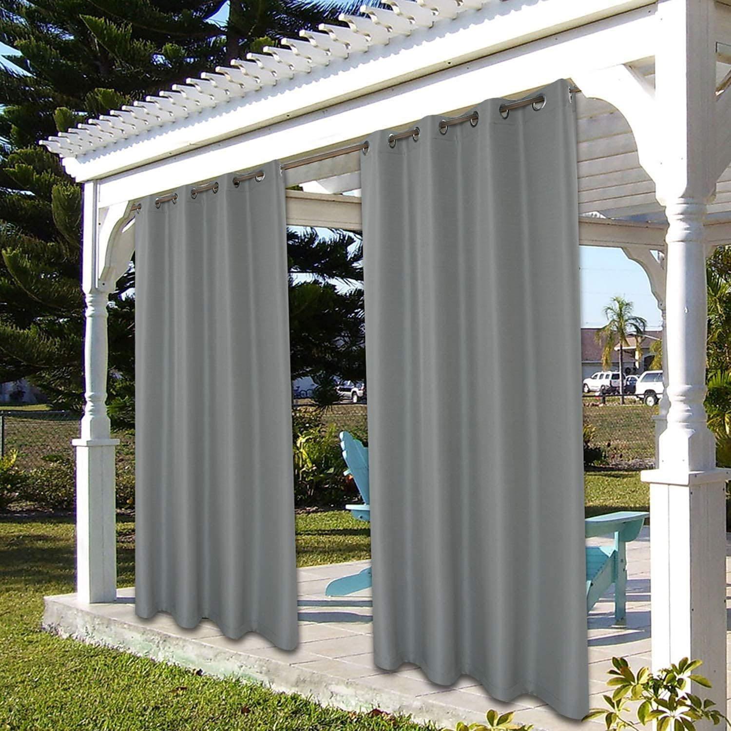 BONZER Waterproof Outdoor Curtains for Patio Porch Pergola Cabana Light Filterin