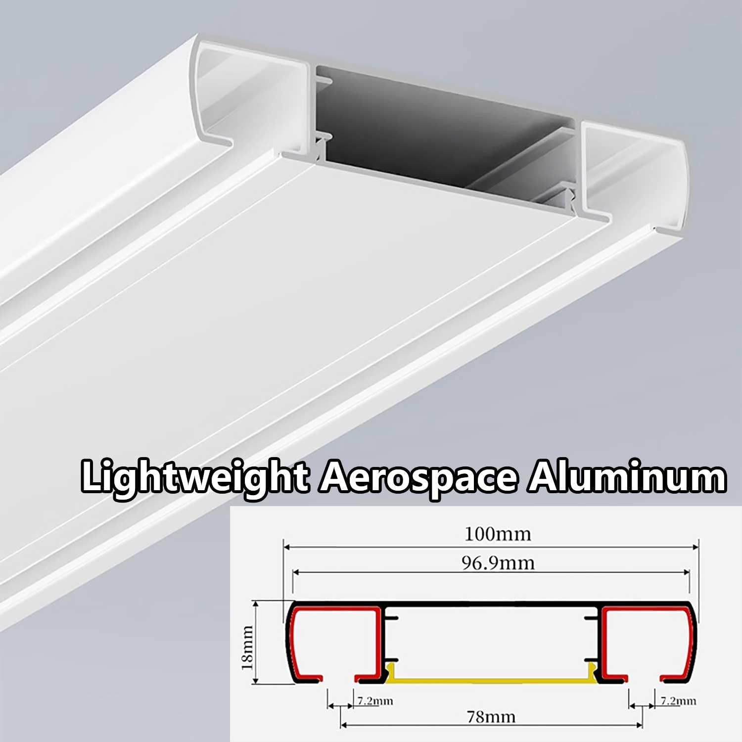 Double Row Curtain Track Silent Heavy Duty Drop Ceiling Curtain Track for Curtai