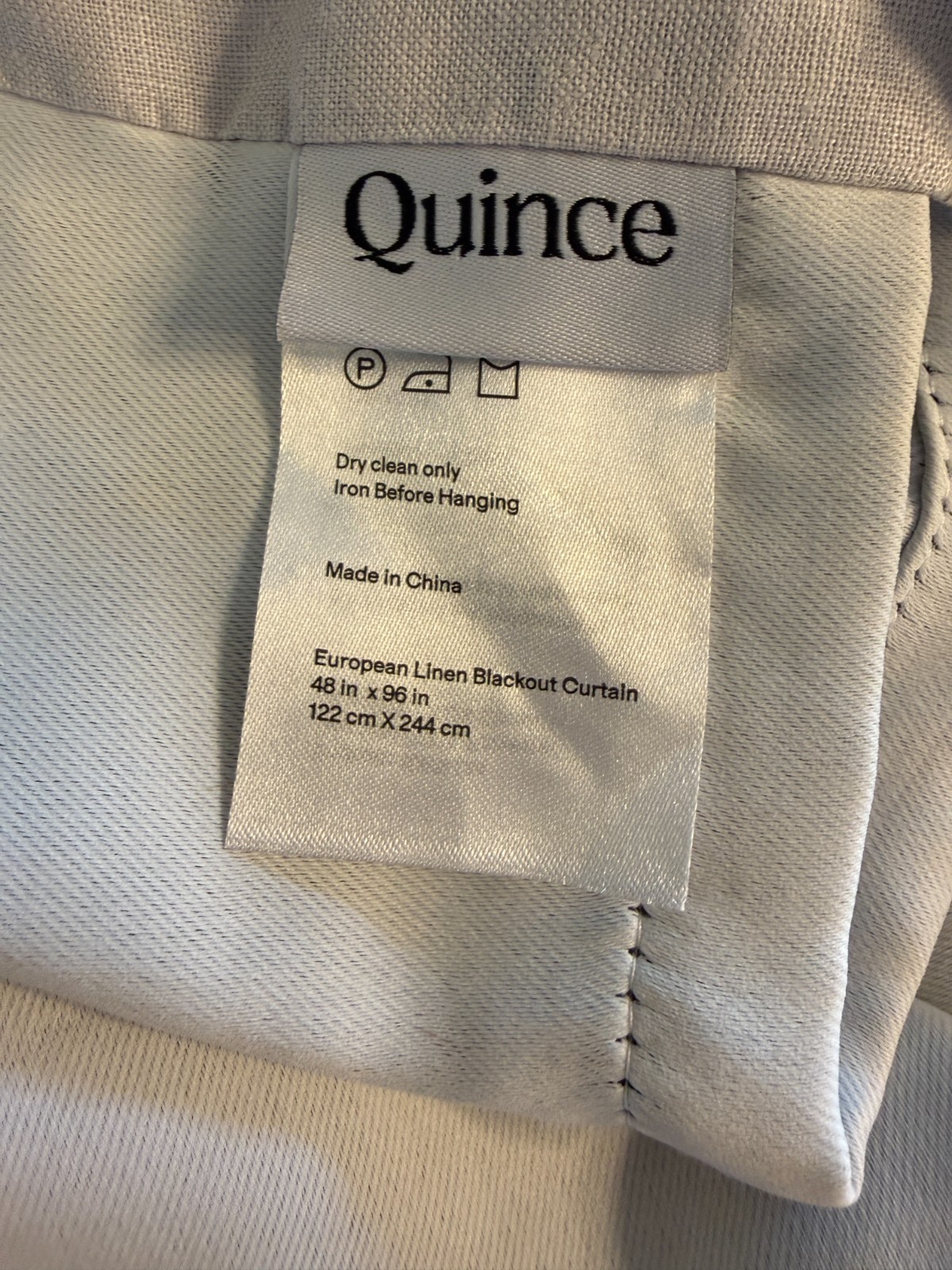 Quince European Linen Blackout Curtains 48×96 Flax Set of 2 Room Darkening Panel