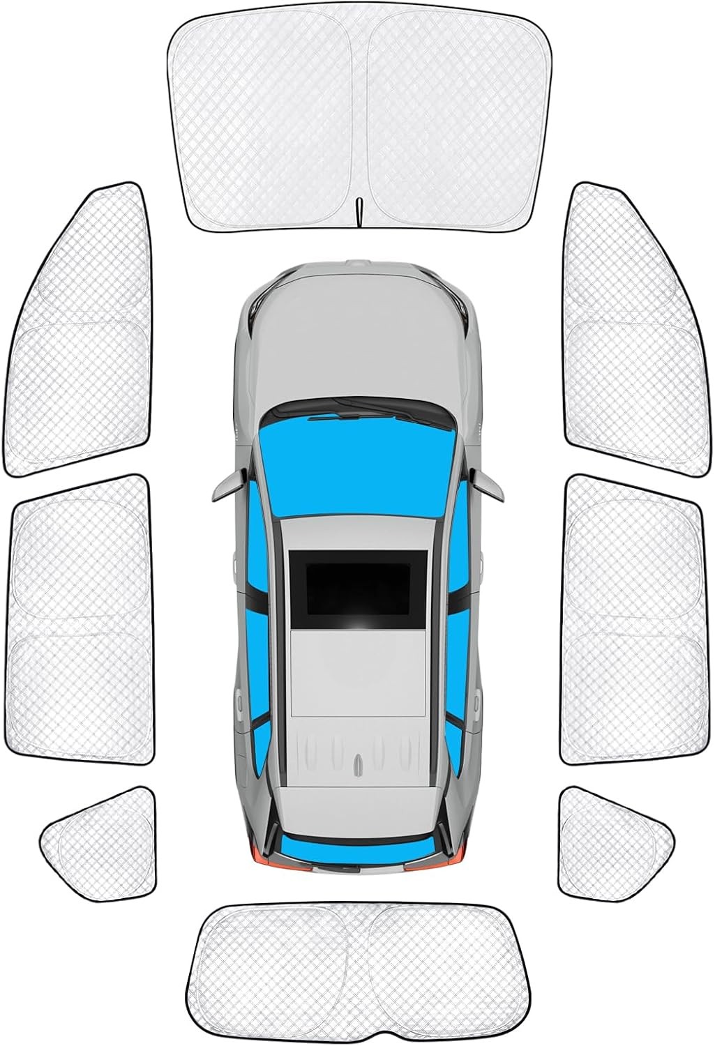 KMF 8pcs Full Window Sun Shade Custom Fit for Toyota RAV4 2006-2012 Accessories,
