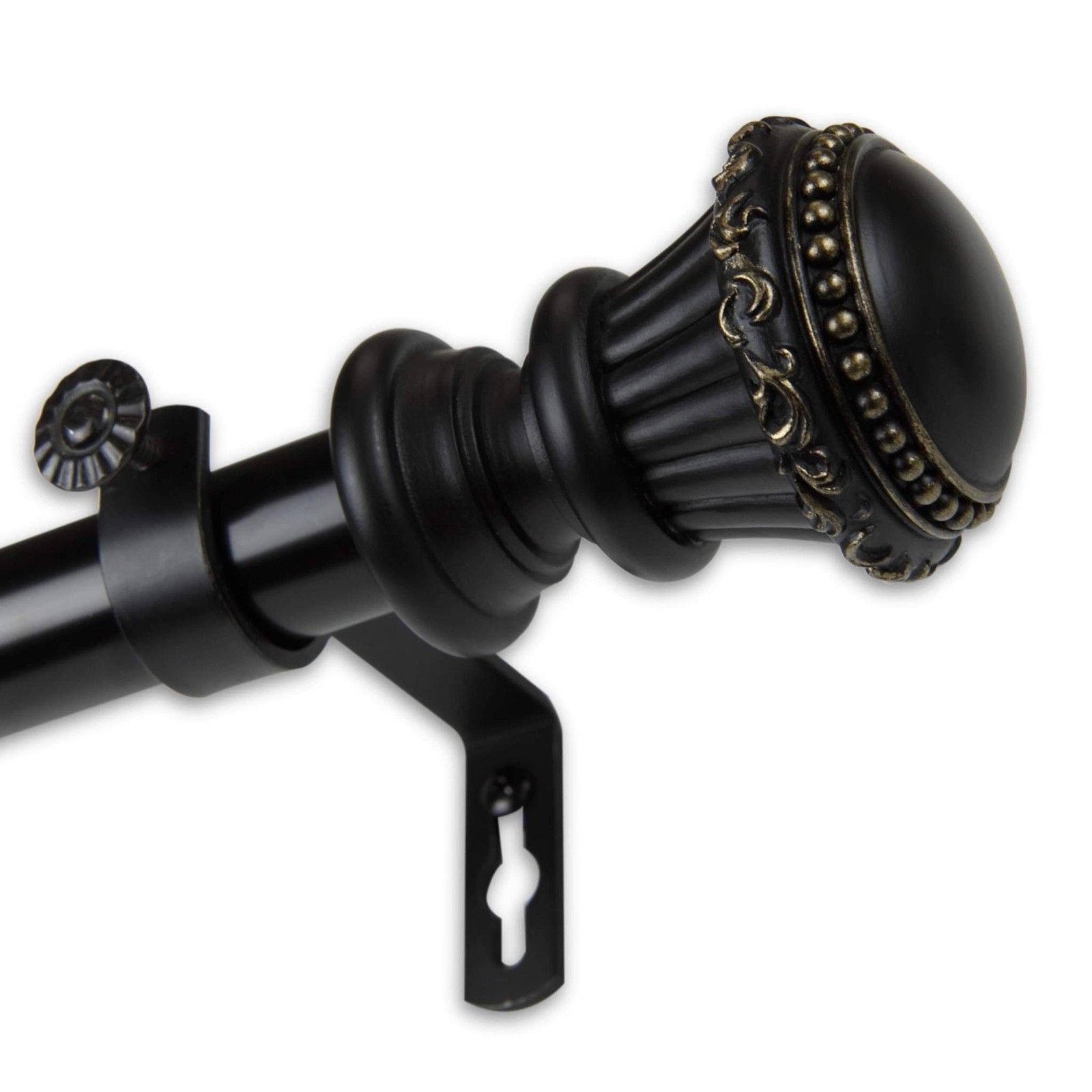InStyleDesign Trinity 1 inch Diameter Adjustable Curtain Rod Satin Nickel 48 to