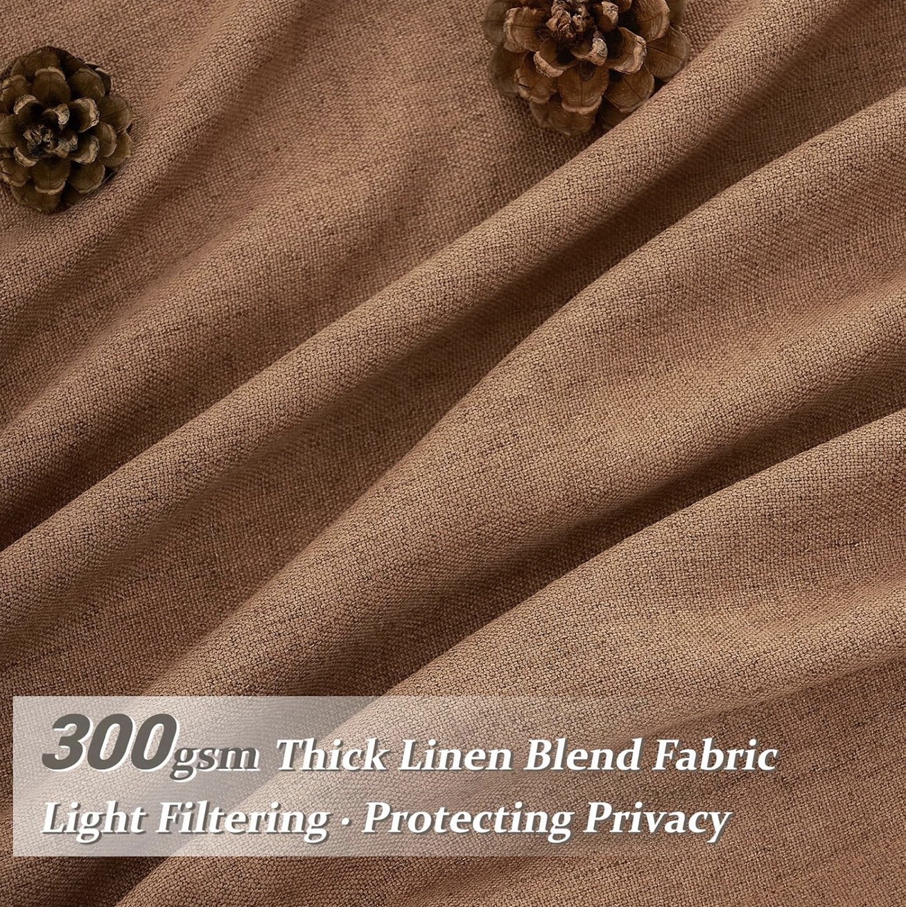 Burnt Orange Fall Sheer Curtains for Living Room/Bedroom 84 Inch Length 2 Panels