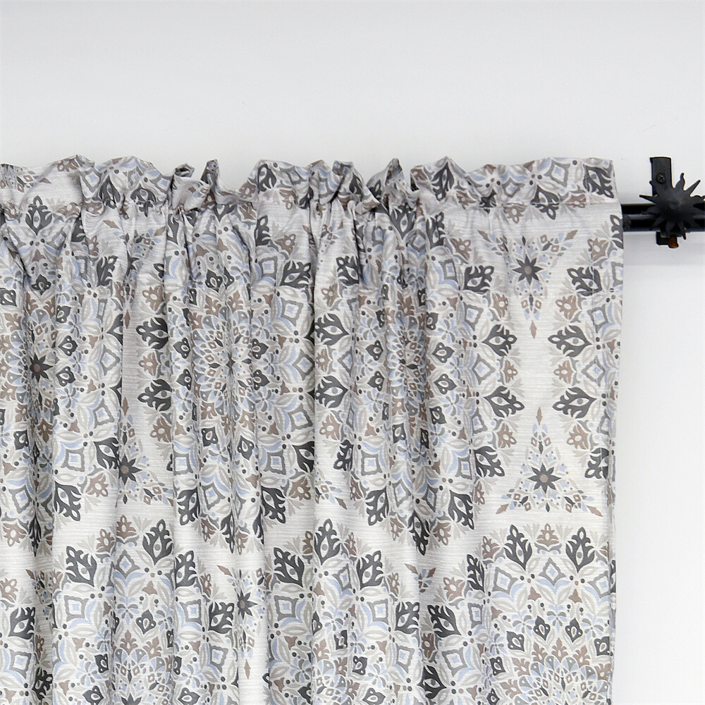 Tribal Medallion Medallion Print Room Darkening Rod Pocket Curtain Panel Pair