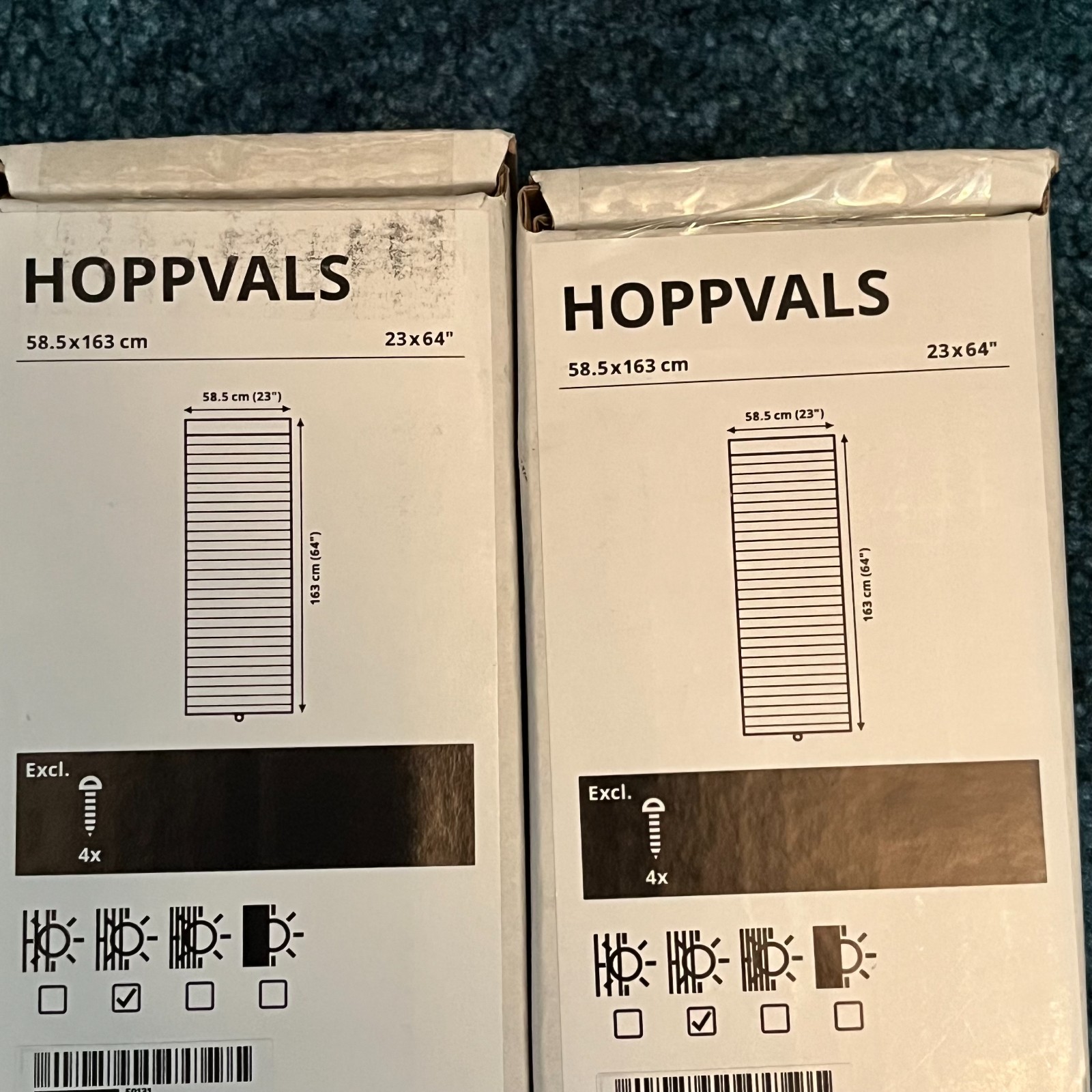 Lot 2 IKEA HOPPVALS Cordless Cellular Blind White 23×64″ 704.313.98 NEW IN BOX