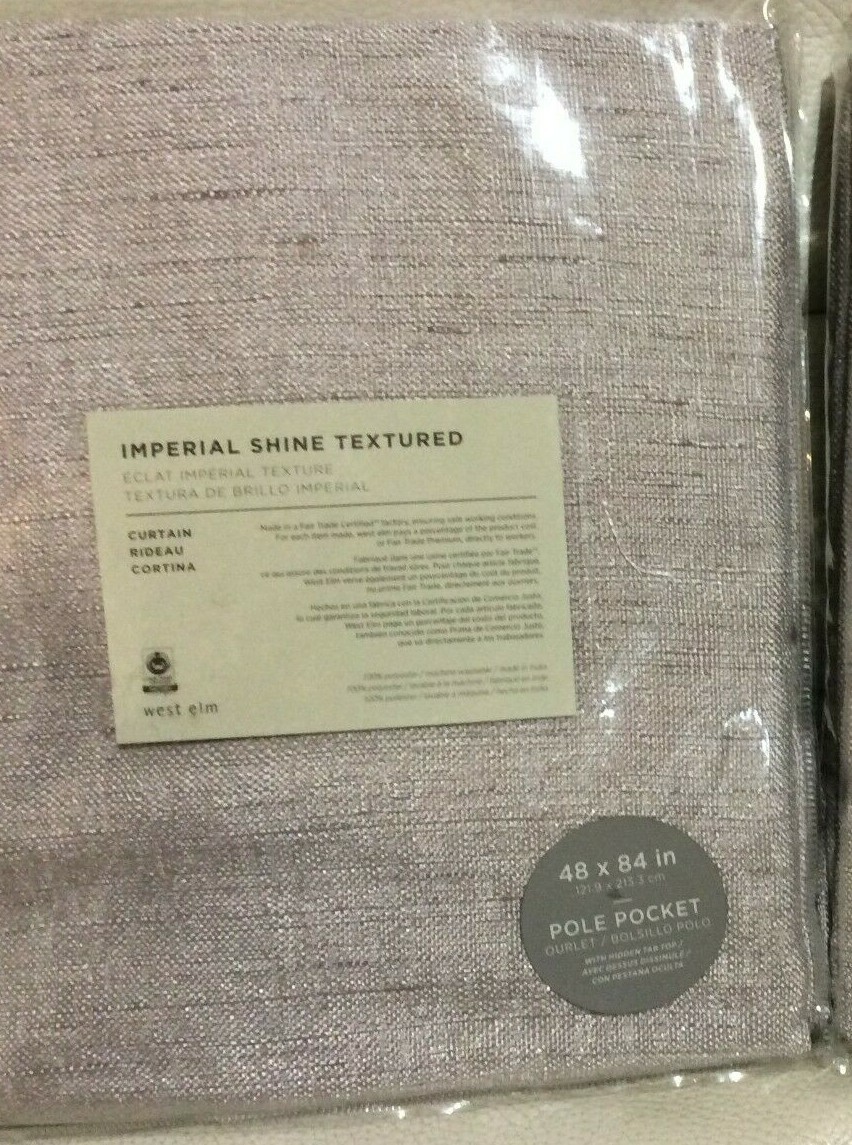 West Elm One (1) Imperial Shine Texture Curtain 48x84L NIP! Chateau Gray