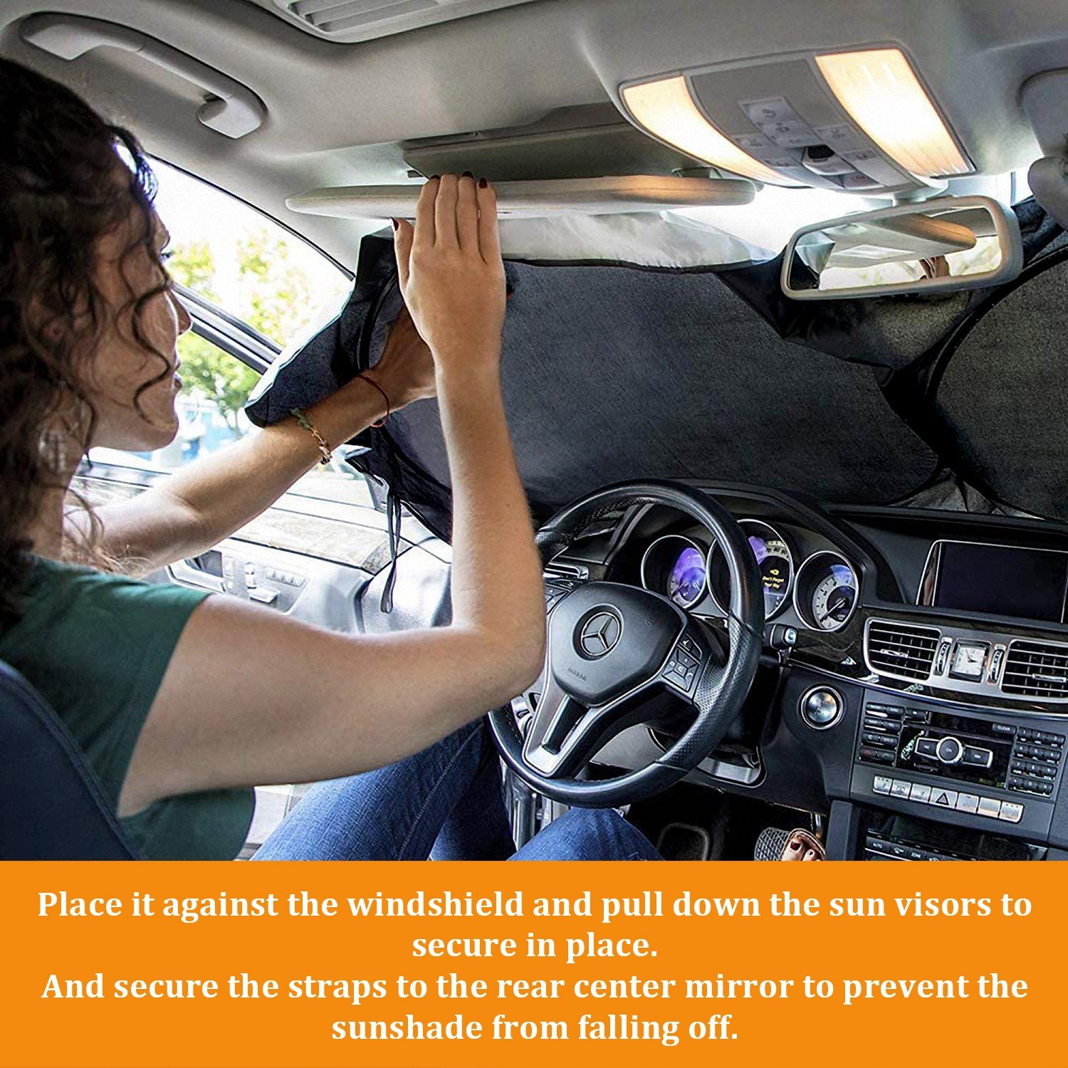 Universal Foldable Car Windshield Sun Shade | Heat Shield&UV Blocker | Most Cars
