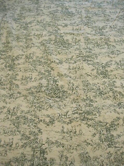VICTORIAN SCENE TOILE DRAPES PAIR COTTON PLEAT TOP 80’W/55″L x 2 WAVERLY