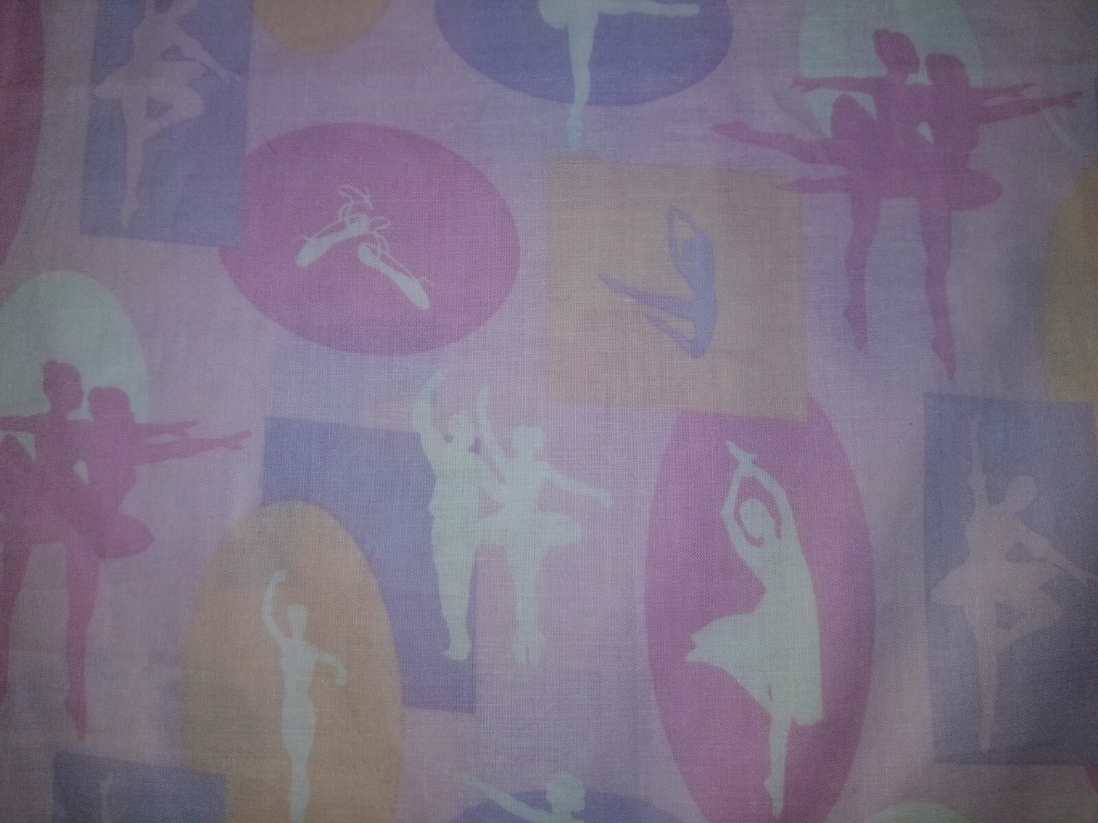 LINED WINDOW VALANCE CURTAIN 42 X 12 BALLET BALLERINA SILHOUETTE DANCER PINK