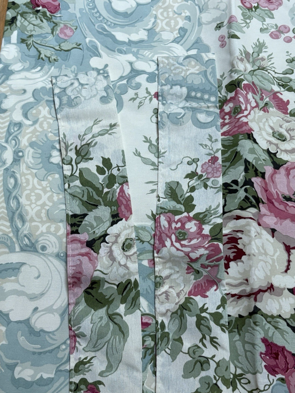 2 Westpoint Stevens Curtain Panels /tie Backs Lined 84x 42 Pink Blue Floral New
