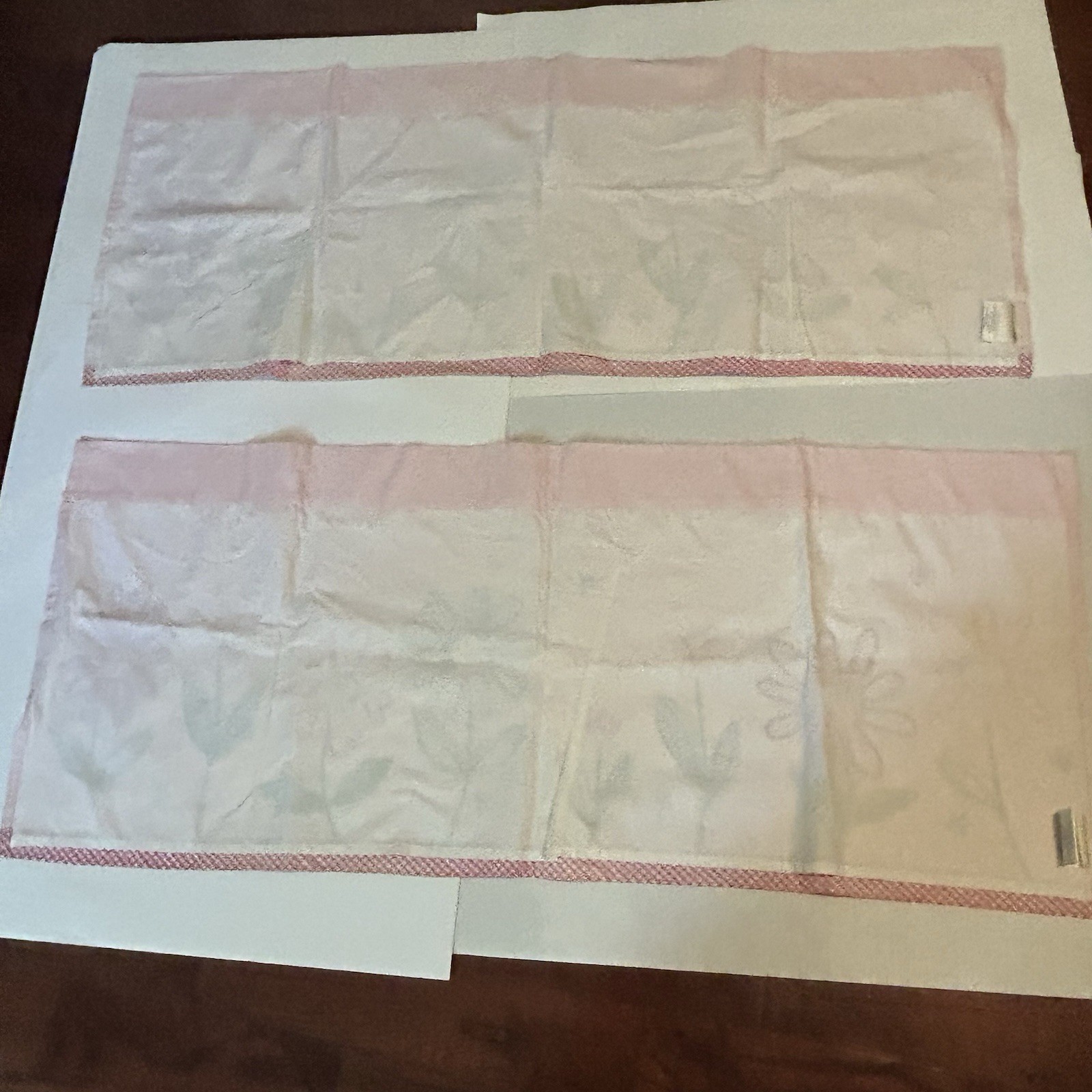 Pottery Barn Kids Daisy Garden Window Valances Set of 2 Pink Floral 44 x 18 READ