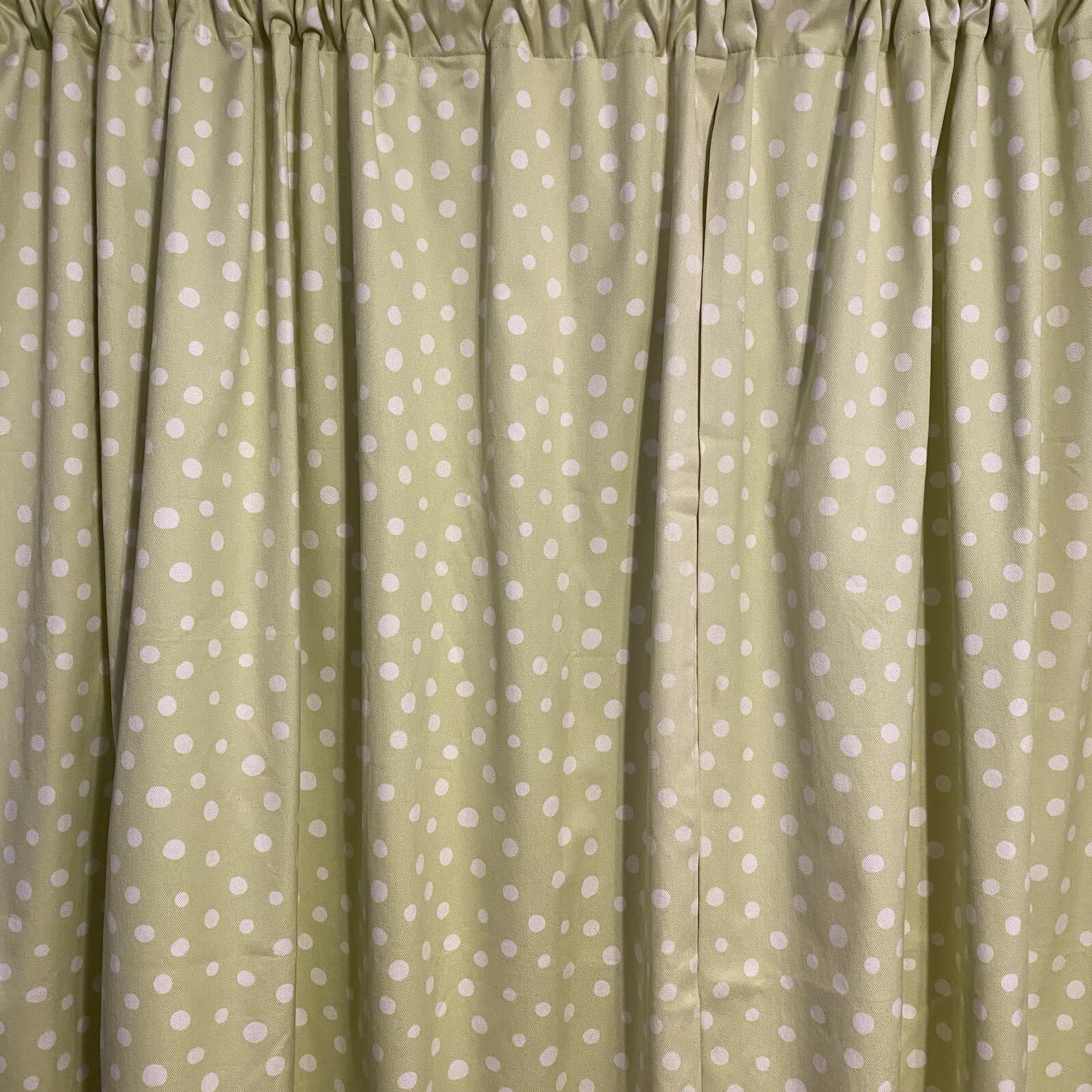 Pottery Barns Kids 44×63 in Lined Curtain Panels 2 Drapes Green White Polka Dot
