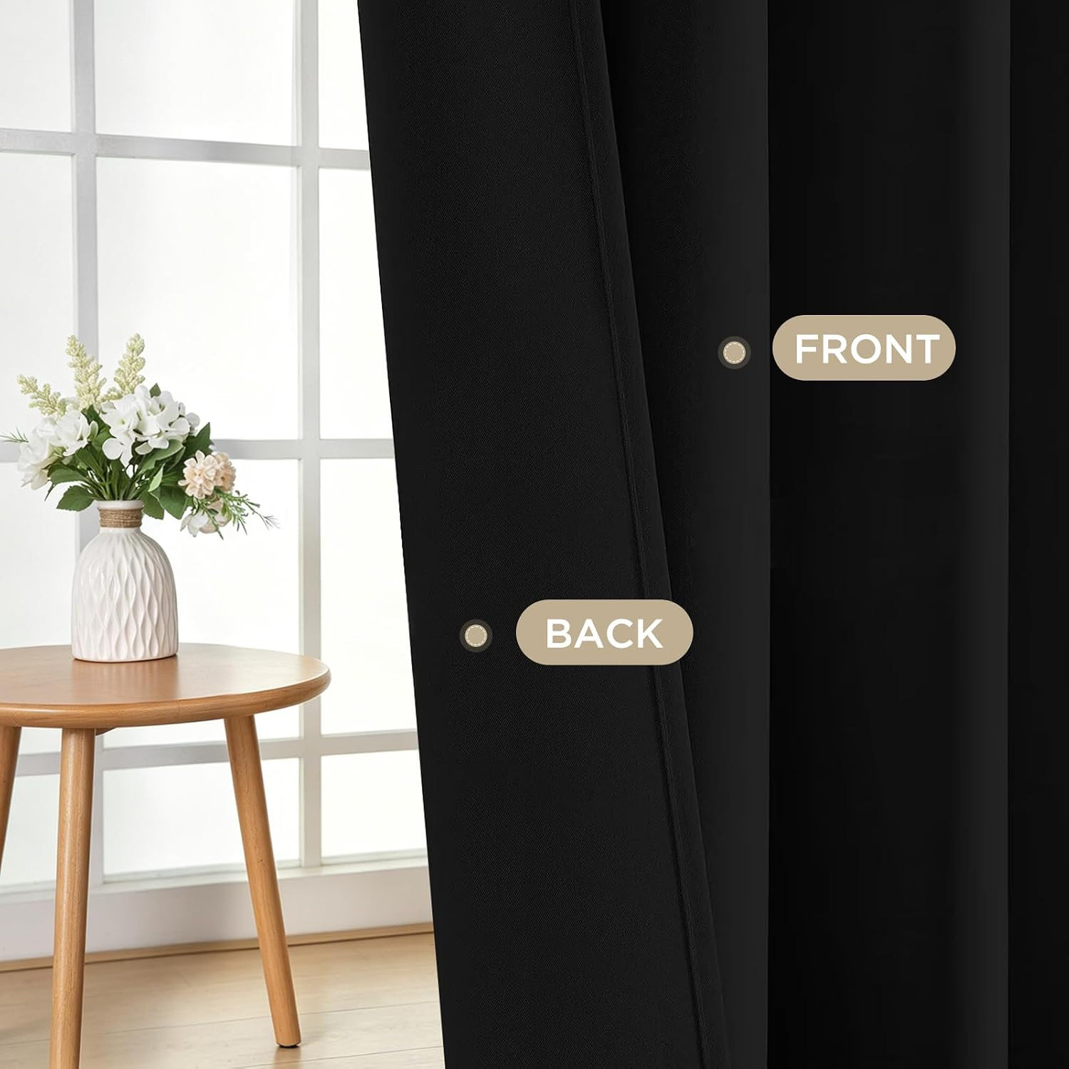 Blackout Curtains for Bedroom, Black Out Curtains 96 Inch Long 2 Panels, Long Bl