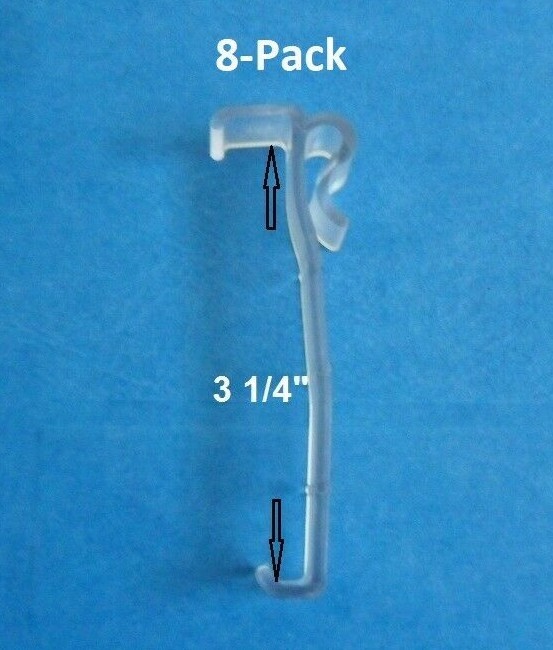 8 Pack of 3 1/4 Inch Valance Clips For Faux wood & Wood Window Blinds, 3.25″
