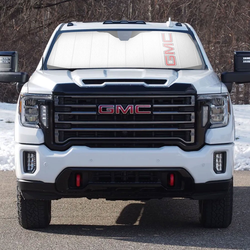 GMC in Red Logo Jumbo-Size Stand Up Universal Fit Auto Windshield Sun Shade
