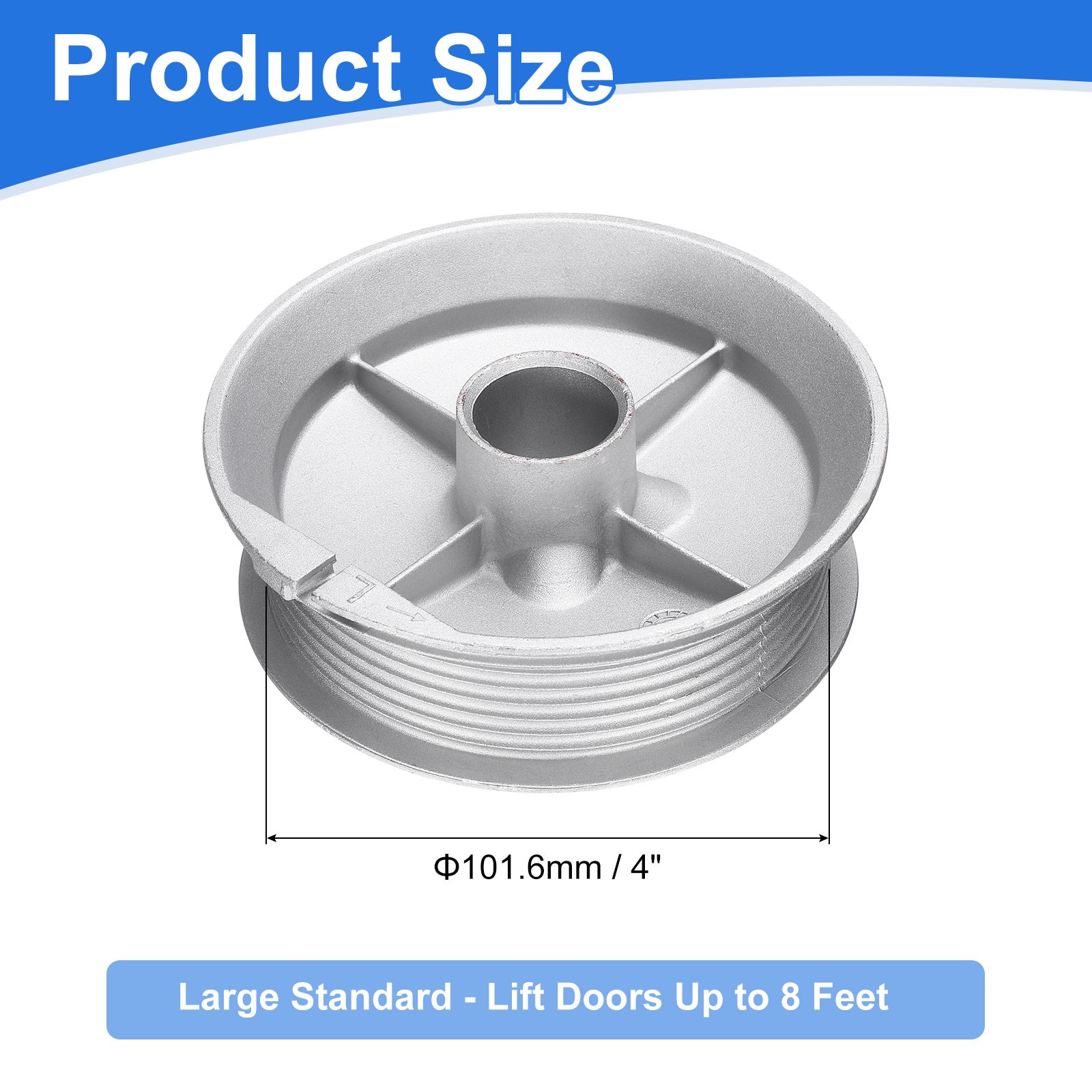 Garage Door Cable Drum Zinc Alloy Overhead Garage Door Part Up to 8 Ft Silver