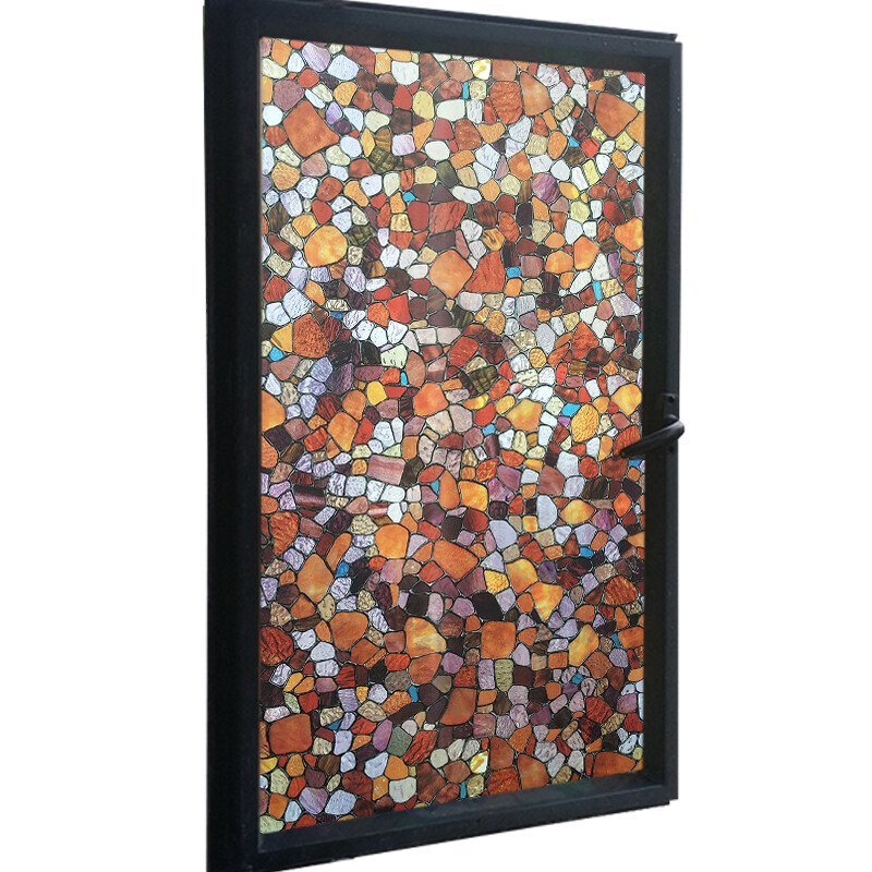 3D Mosaic Window Films Static Cling Glass Sticker Opaque Privacy Home Decor Chic
