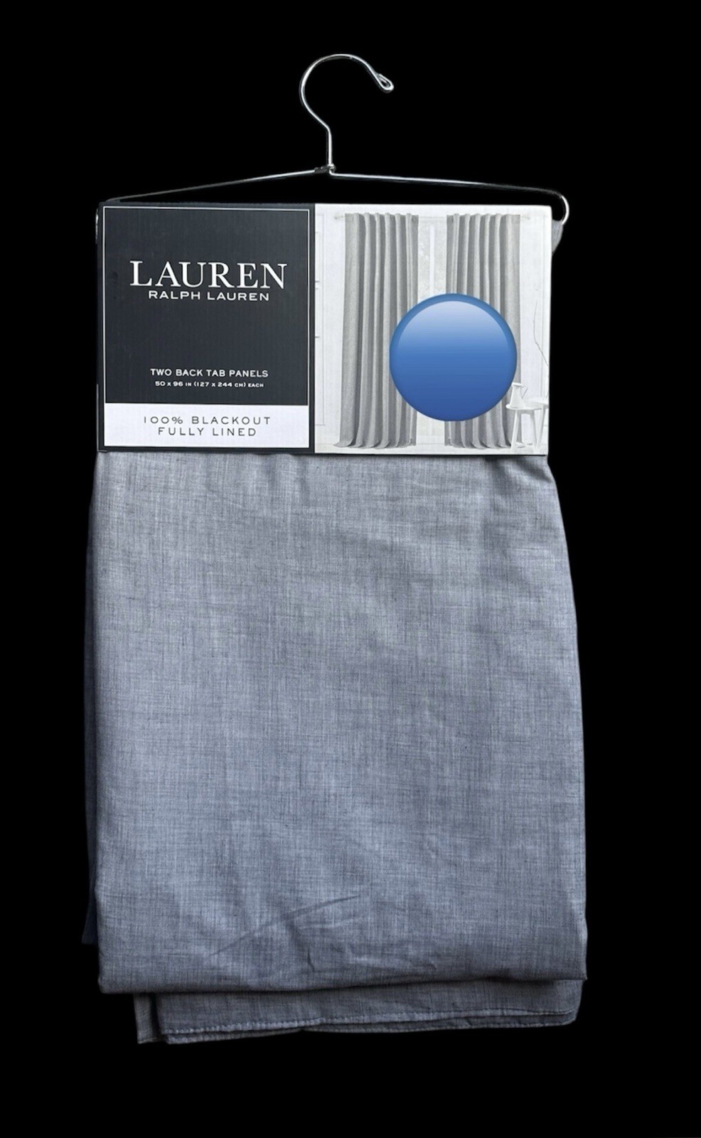 2 Ralph Lauren Curtain Panels 54” x 96” TYLER Back Tab Curtains Panels