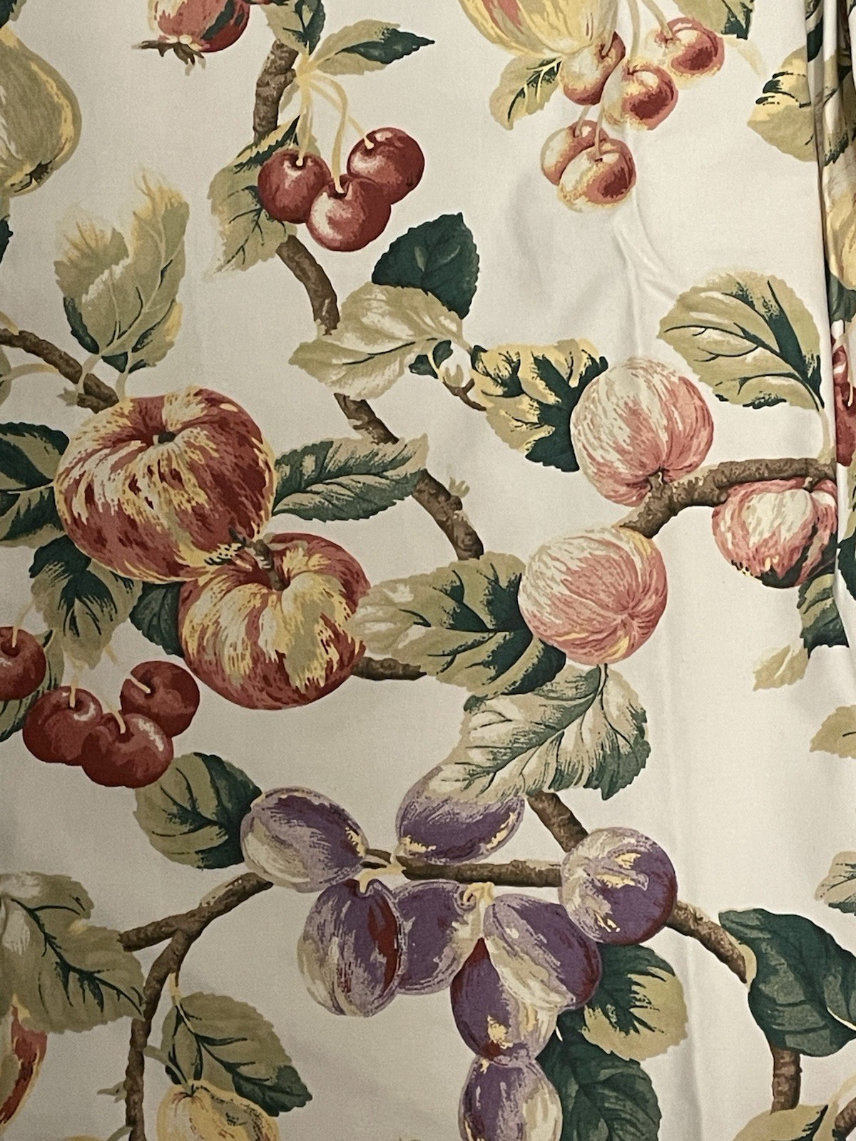 4 Pcs Vintage Country Curtains Valances Swags Summer Orchard By Kaufmann – USA