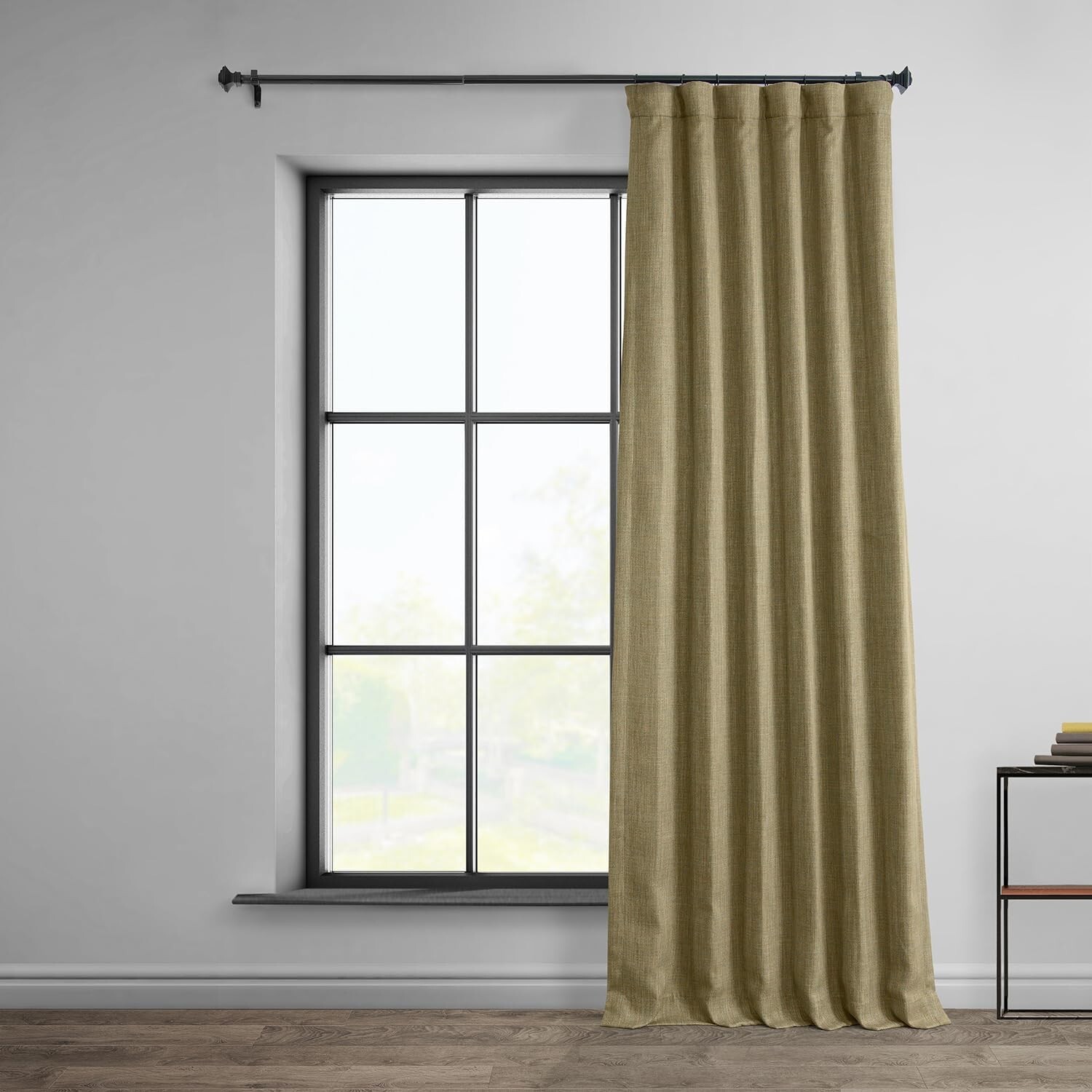 1 Panel Nomad Tan 84″L x 100″W Linen Darkening Curtains For Bedroom Living Room