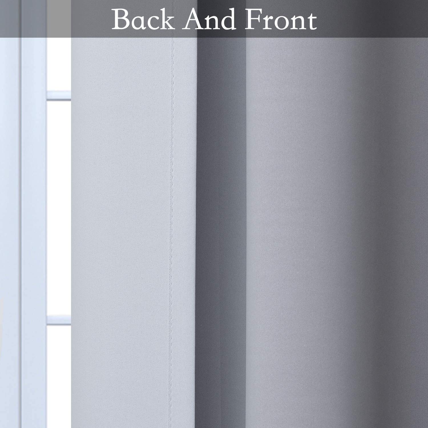 Ombre Room Darkening Curtains – Gradient Black to Grey, Thermal Insulated Gromme