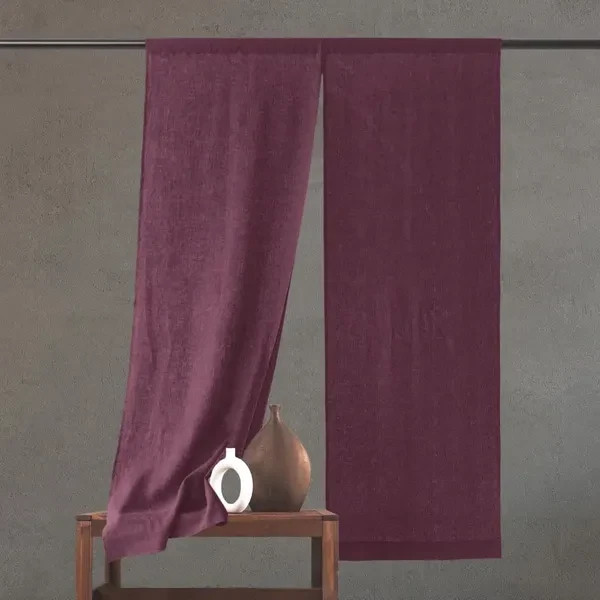 Solid Cotton Noren Curtain Room Divider Door Panel Custom Size Farmhouse Decor