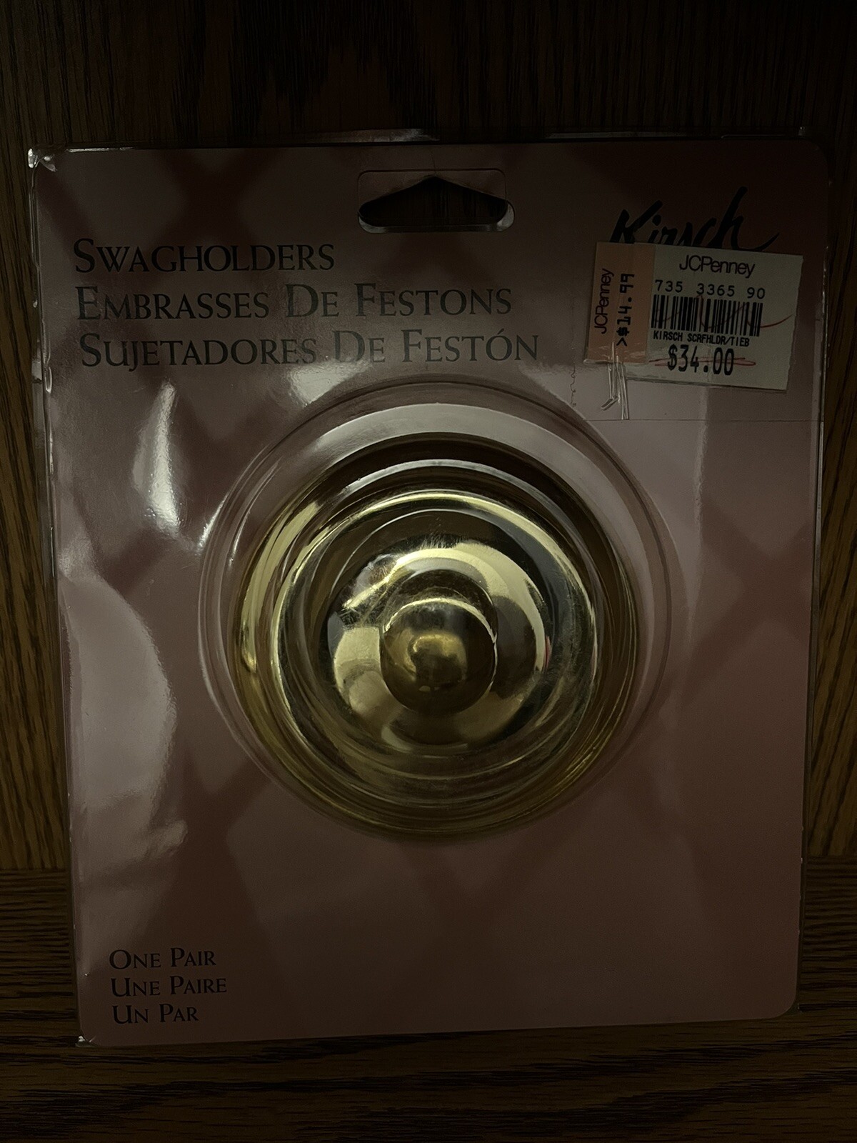 Kirsch One Pair ScarfHolder Holdbacks Factory Sealed Model 5460-063
