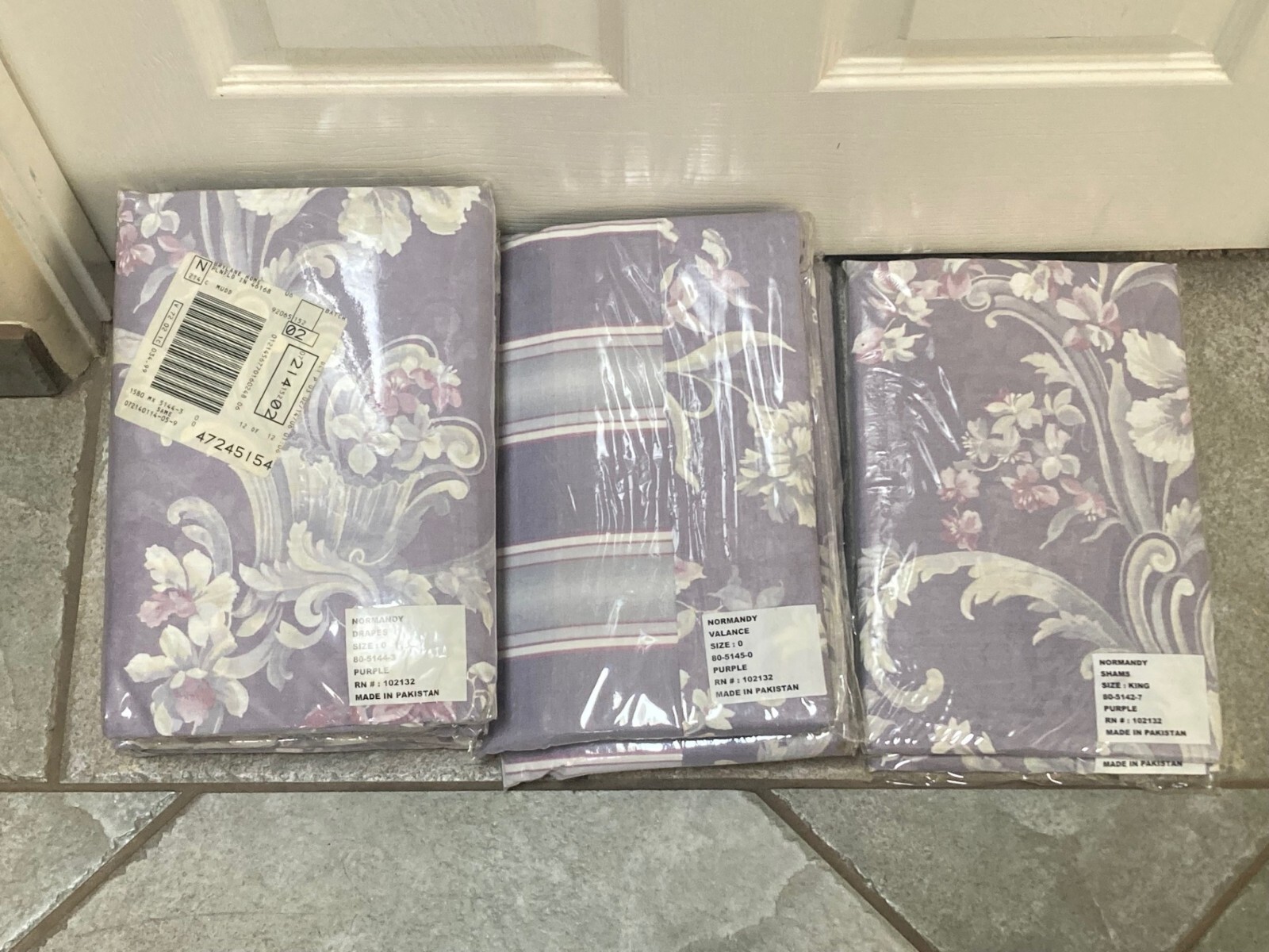 Estate Sale – Drapes/Curtains, Valances, Shams (NEW) LOT of 3 Sets Cotton/Poly