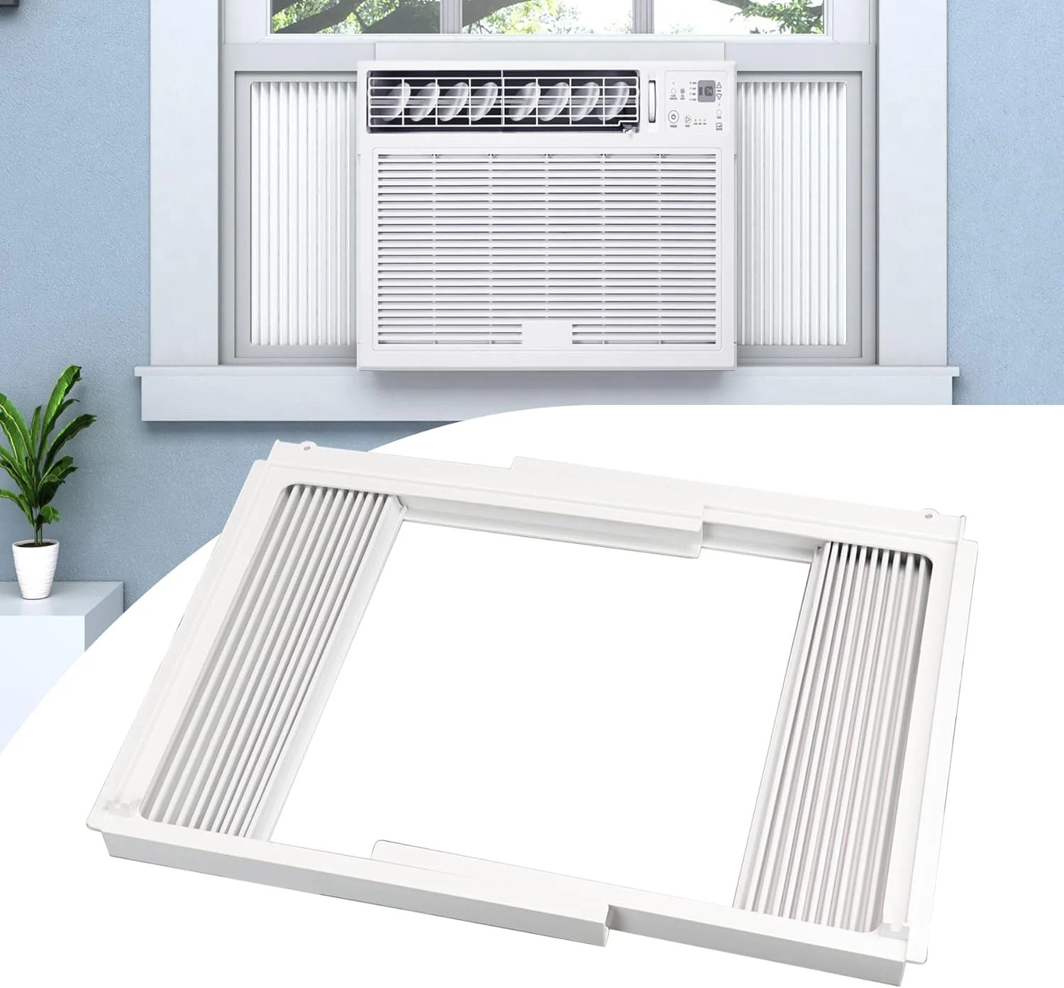 Window Air Conditioner Side Panel with Frame,AC Insulation Side Panels Curtain K