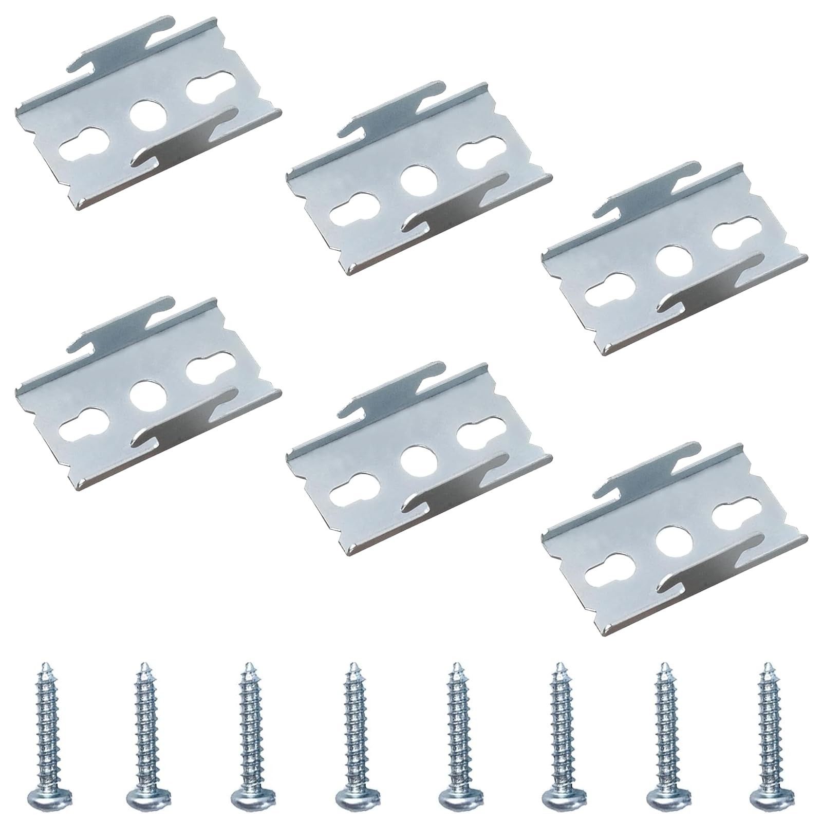 Kowibcl Double Curtain Rod Bracket, 6 Pcs Curtain Hooks with Screws, Wall Mou…