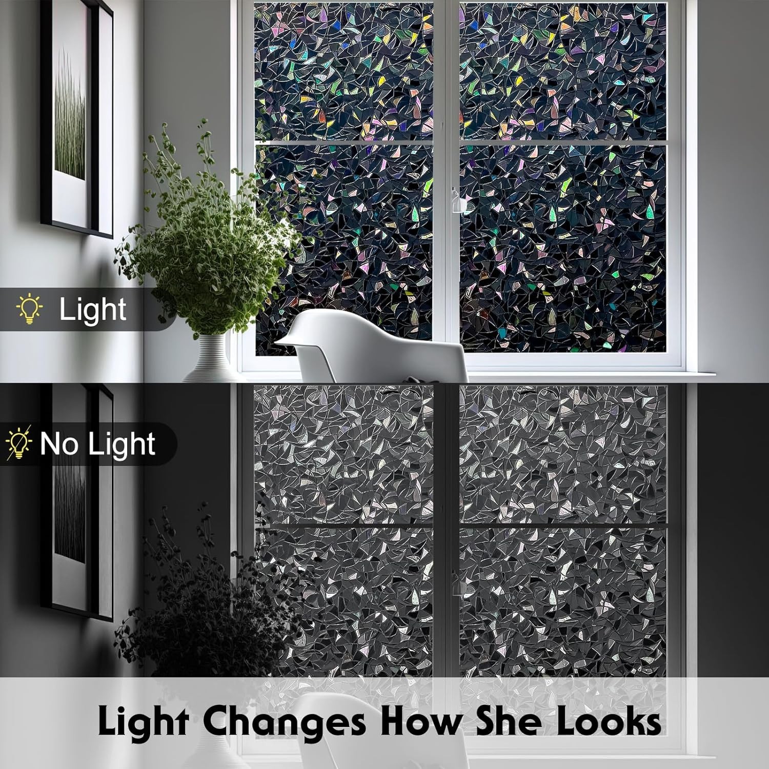 Total Blackout Rainbow Window Privacy Film