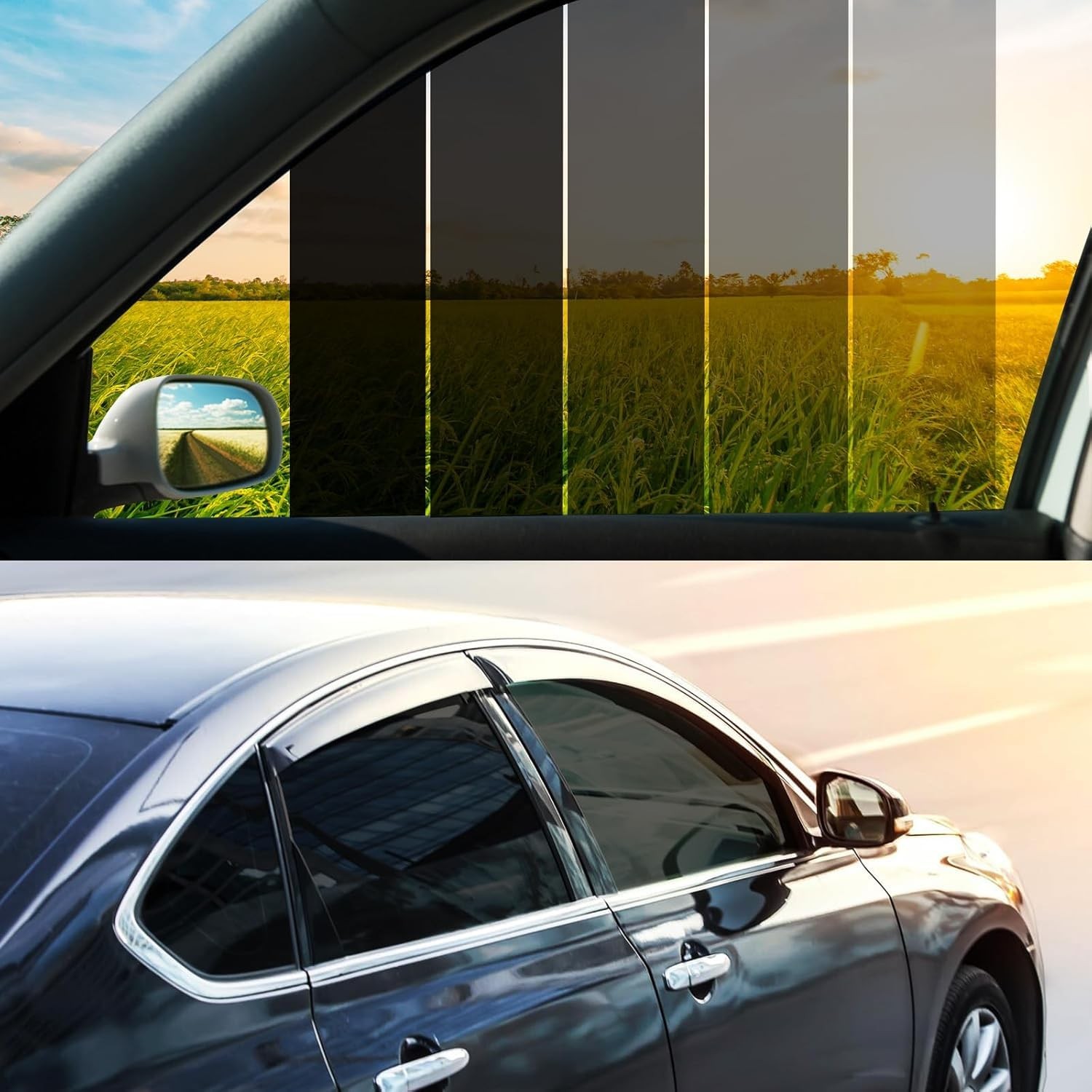 15% VLT Ceramic Car Window Tint Film (20″ x 20FT) – Heat & Glare Reduction, B…