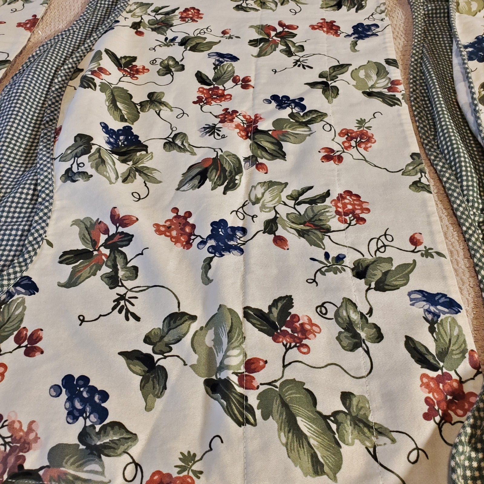 Waverly Orchard Trail valances window treatments Set Of 3 EUC Green Red White