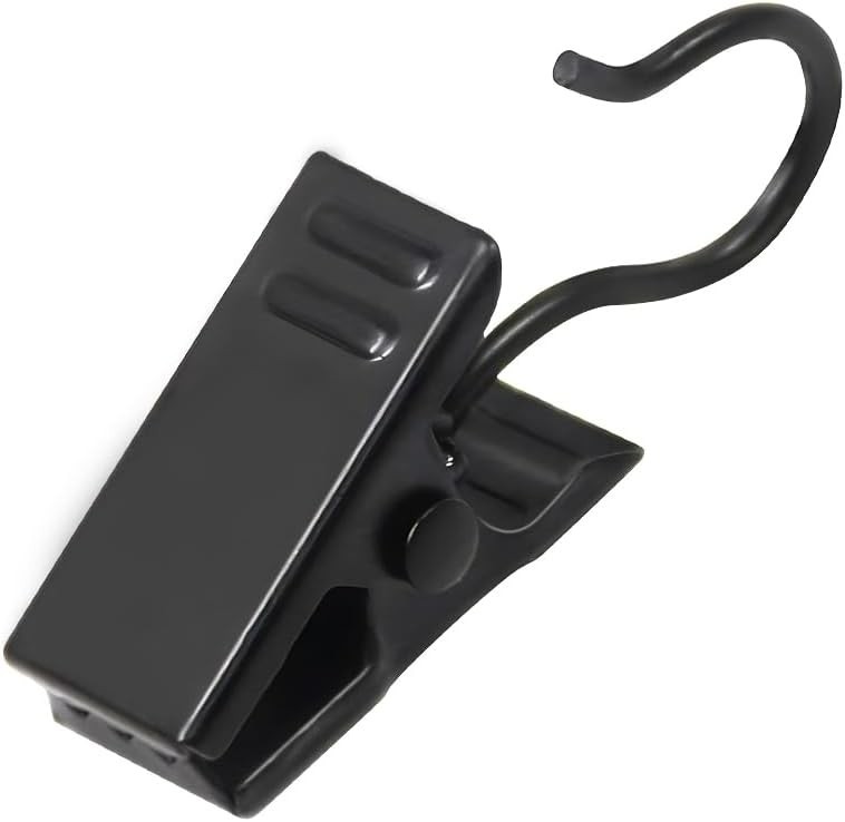 Elegant 60-Pack Black Curtain Clips – Durable Metal Hooks for Indoor/Outdoor Use
