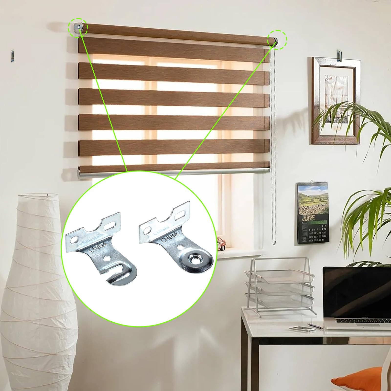 Metal Window Shade Brackets-4PCS Roller Shade Hardware Outside Mount with Scr…